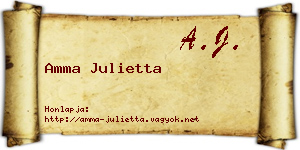 Amma Julietta névjegykártya